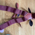 EMMY „The Sassy Suspenders“ burgundy polkadots