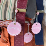 EMMY „The Sassy Suspenders“ burgundy polkadots