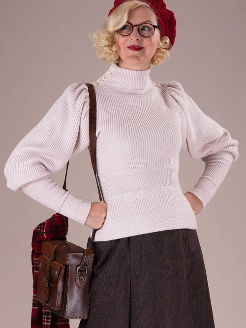 EMMY „The Edwardian Cycling Sweater“ Pullover ivory