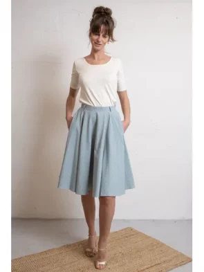 VERY CHERRY ” Circle Skirt ” Gingham Azul